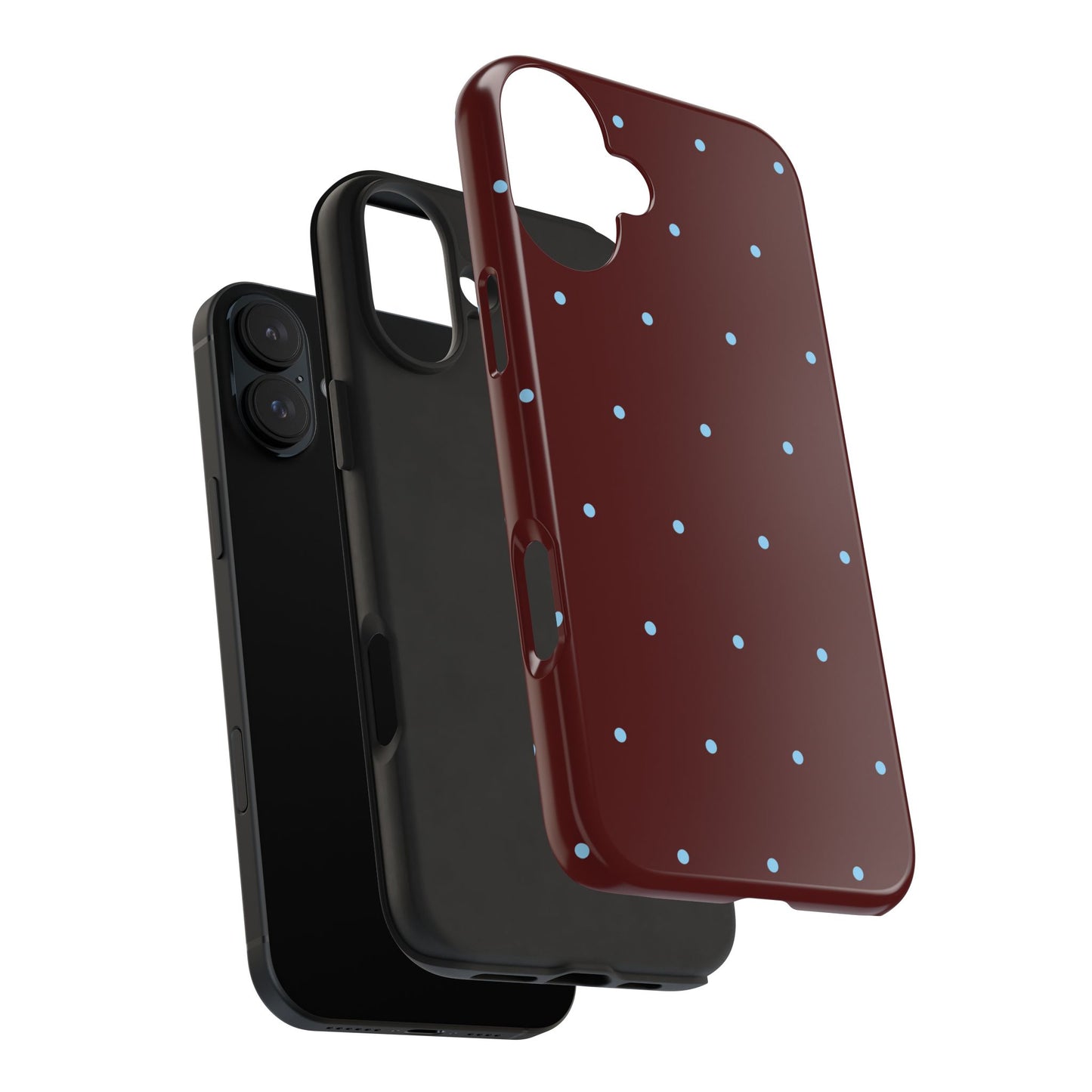 Burgundy & Blue Polka Phone Case