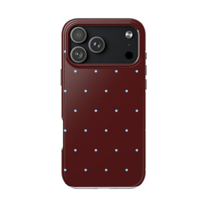 Burgundy & Blue Polka Phone Case