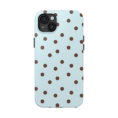 Blue & Brown Polka Phone Case