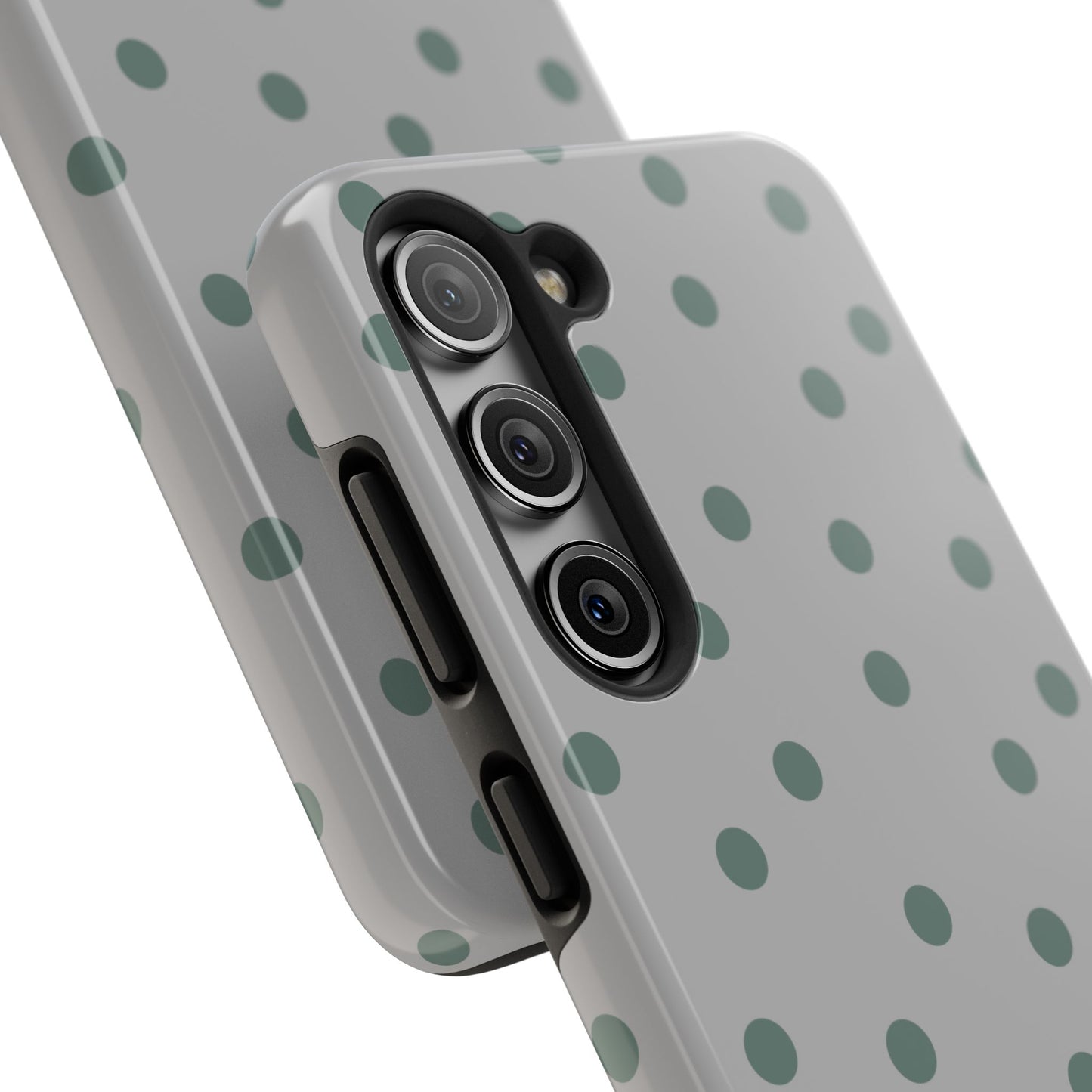Gray & Green Polka Phone Case