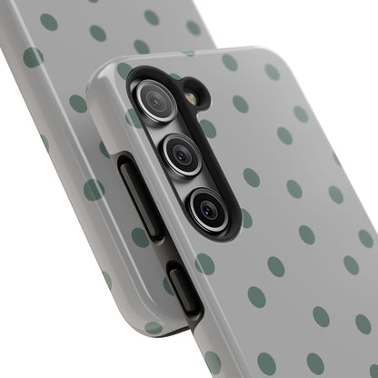 Gray & Green Polka Phone Case