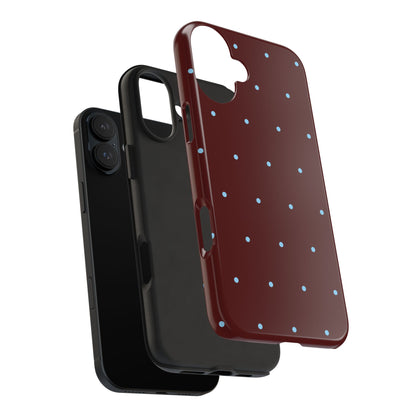 Burgundy & Blue Polka Phone Case