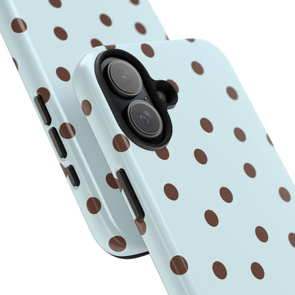 Blue & Brown Polka Phone Case