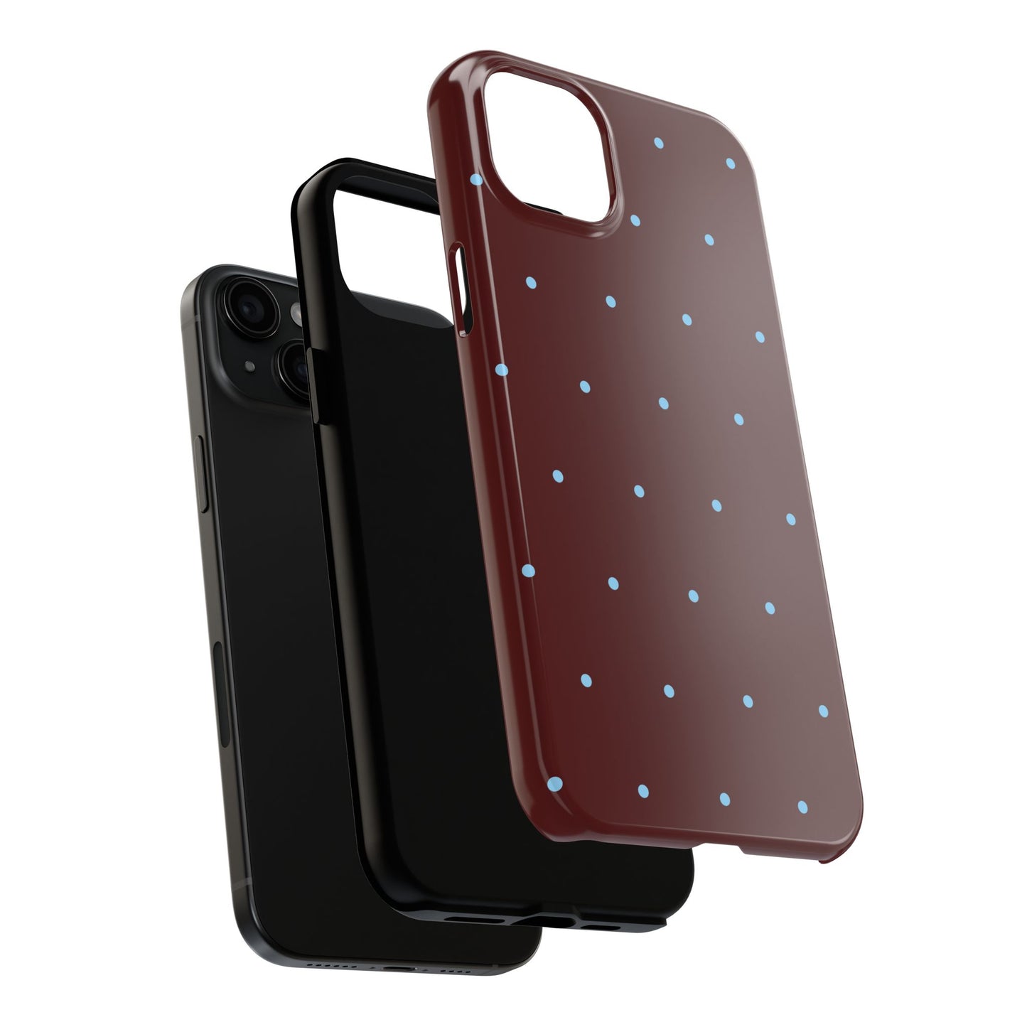 Burgundy & Blue Polka Phone Case