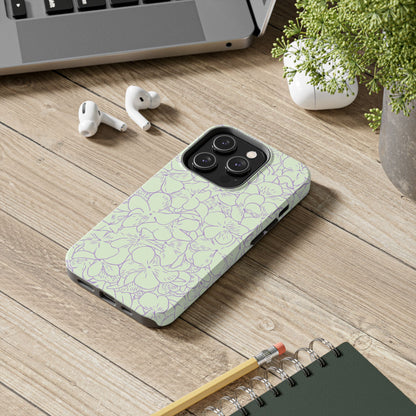 Green & Lavender Floral Phone Case