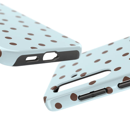 Blue & Brown Polka Phone Case