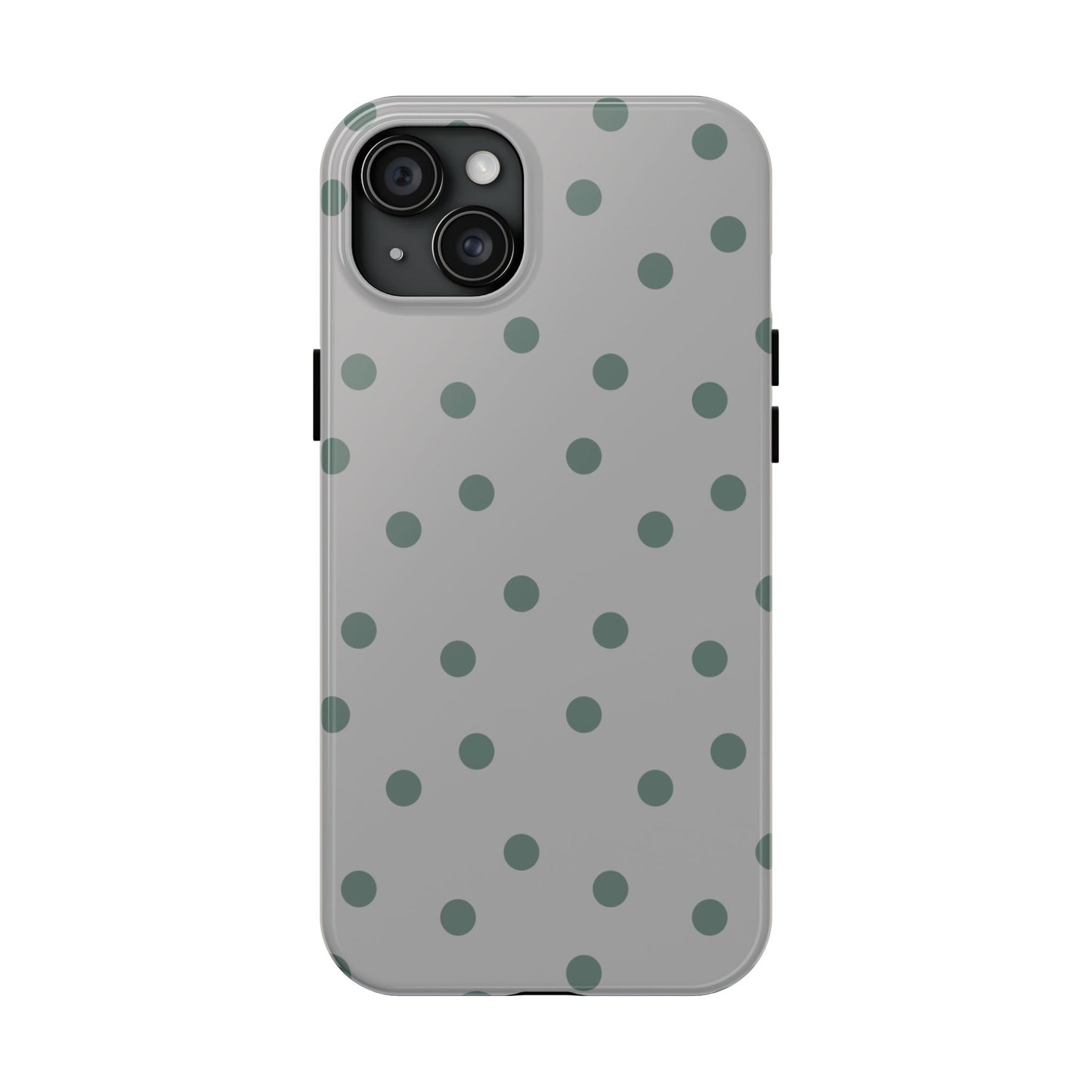 Gray & Green Polka Phone Case