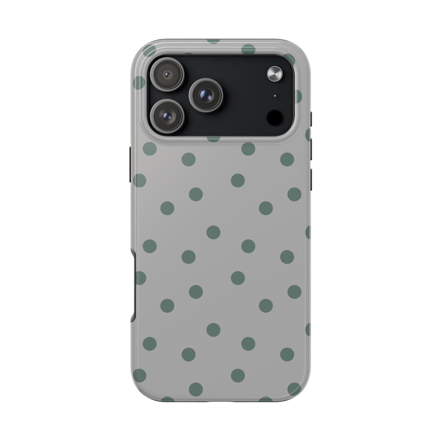 Gray & Green Polka Phone Case