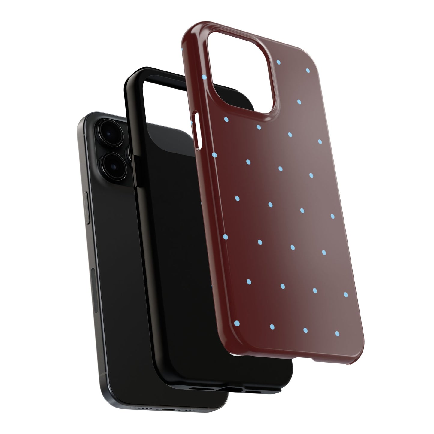Burgundy & Blue Polka Phone Case
