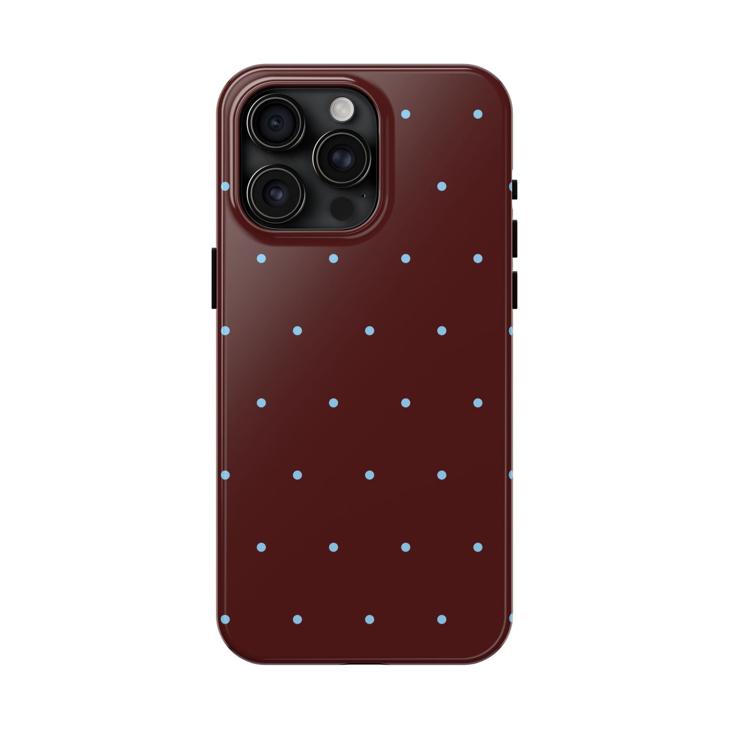 Burgundy & Blue Polka Phone Case