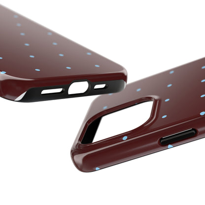 Burgundy & Blue Polka Phone Case