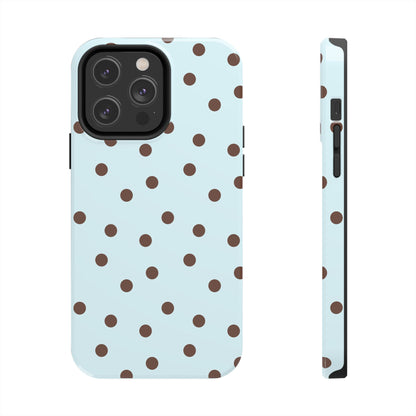 Blue & Brown Polka Phone Case