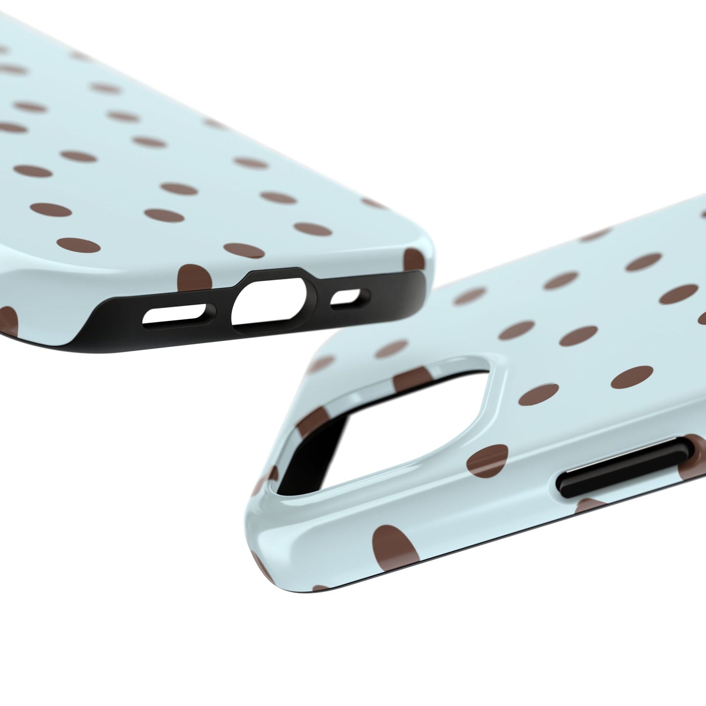 Blue & Brown Polka Phone Case