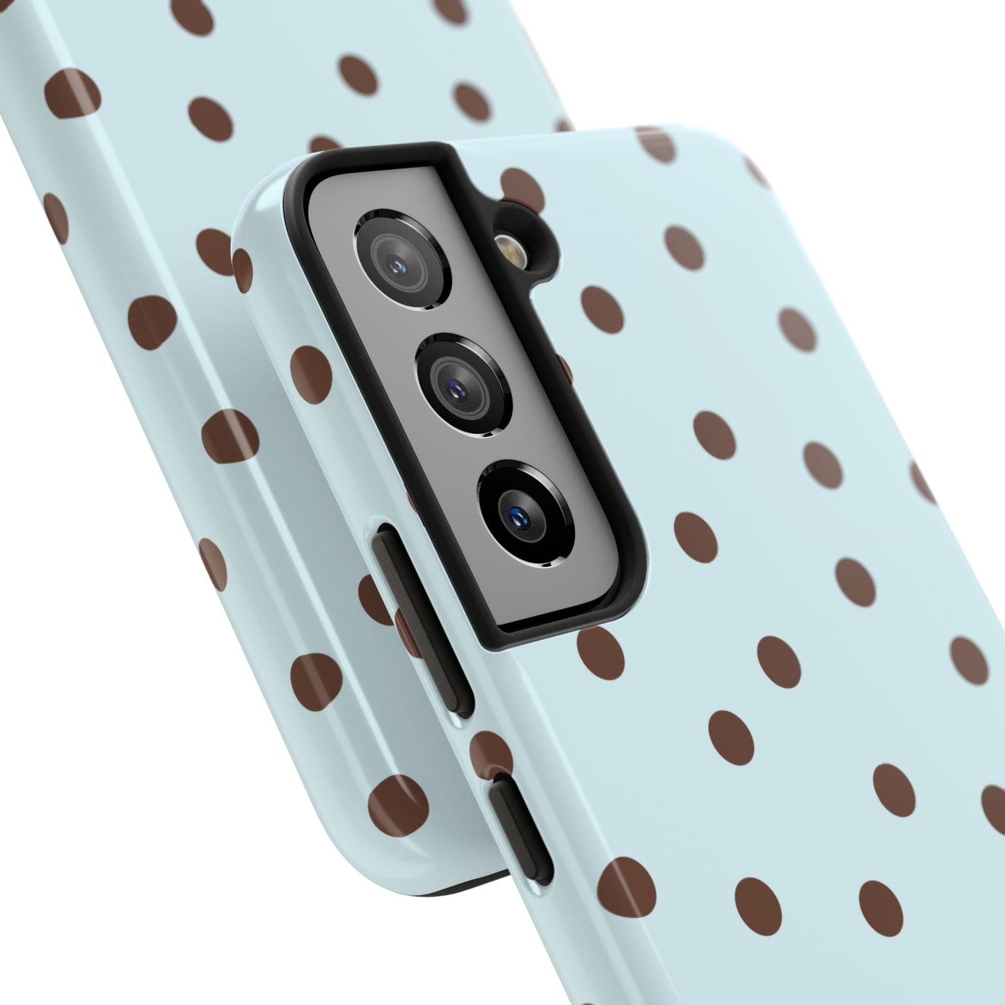 Blue & Brown Polka Phone Case