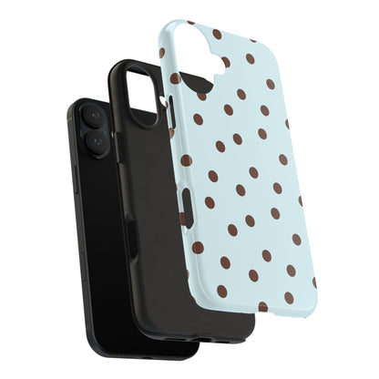 Blue & Brown Polka Phone Case