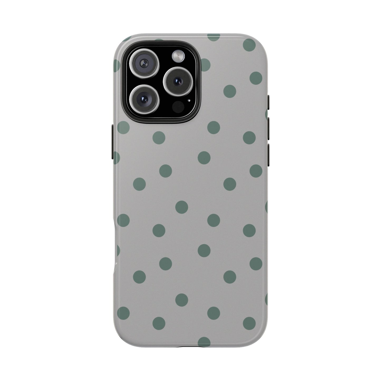 Gray & Green Polka Phone Case