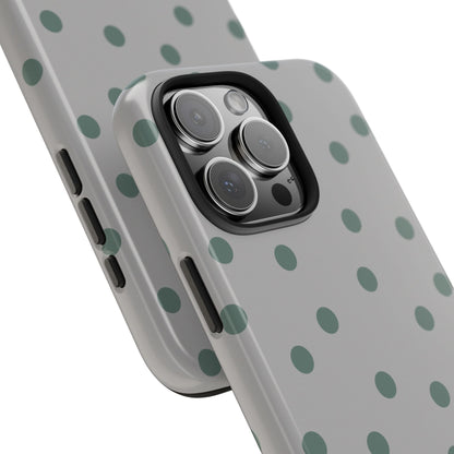 Gray & Green Polka Phone Case