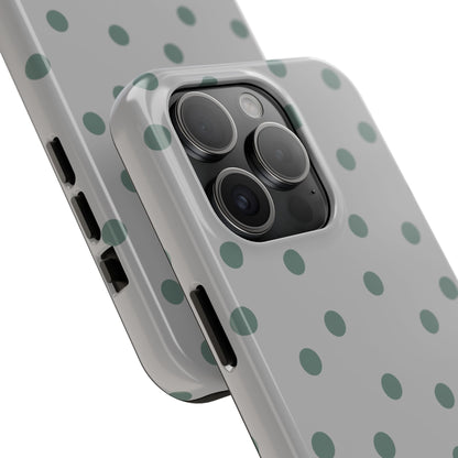Gray & Green Polka Phone Case