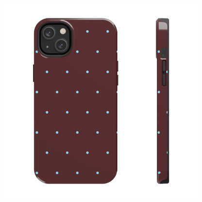 Burgundy & Blue Polka Phone Case
