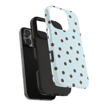 Blue & Brown Polka Phone Case