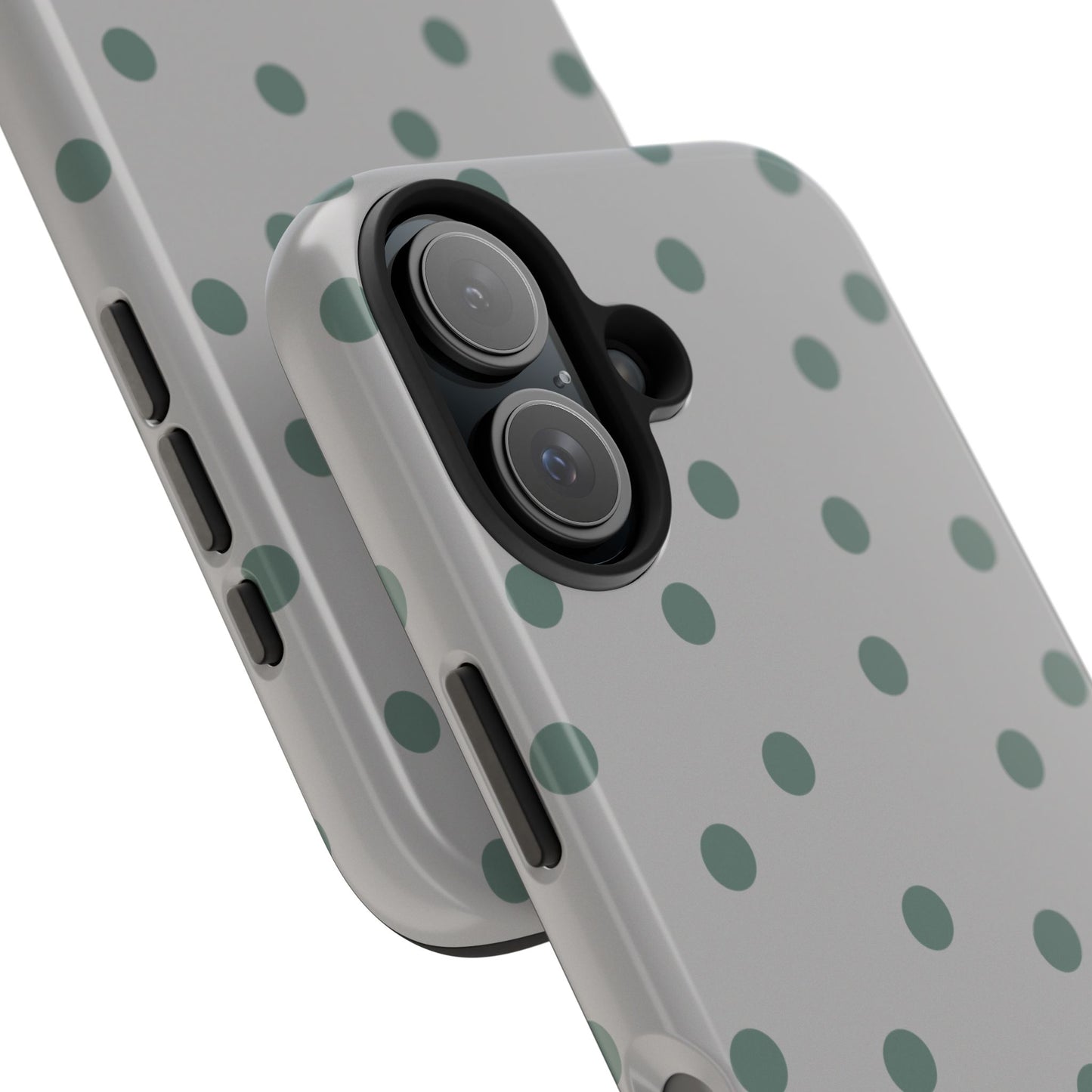 Gray & Green Polka Phone Case