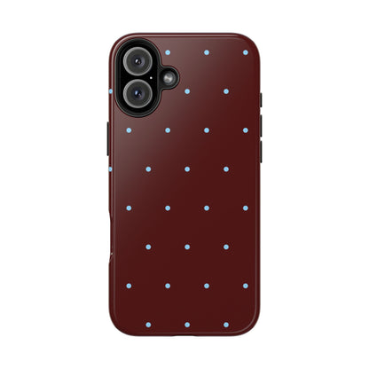 Burgundy & Blue Polka Phone Case