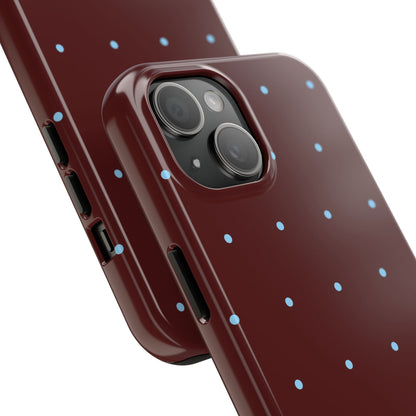 Burgundy & Blue Polka Phone Case