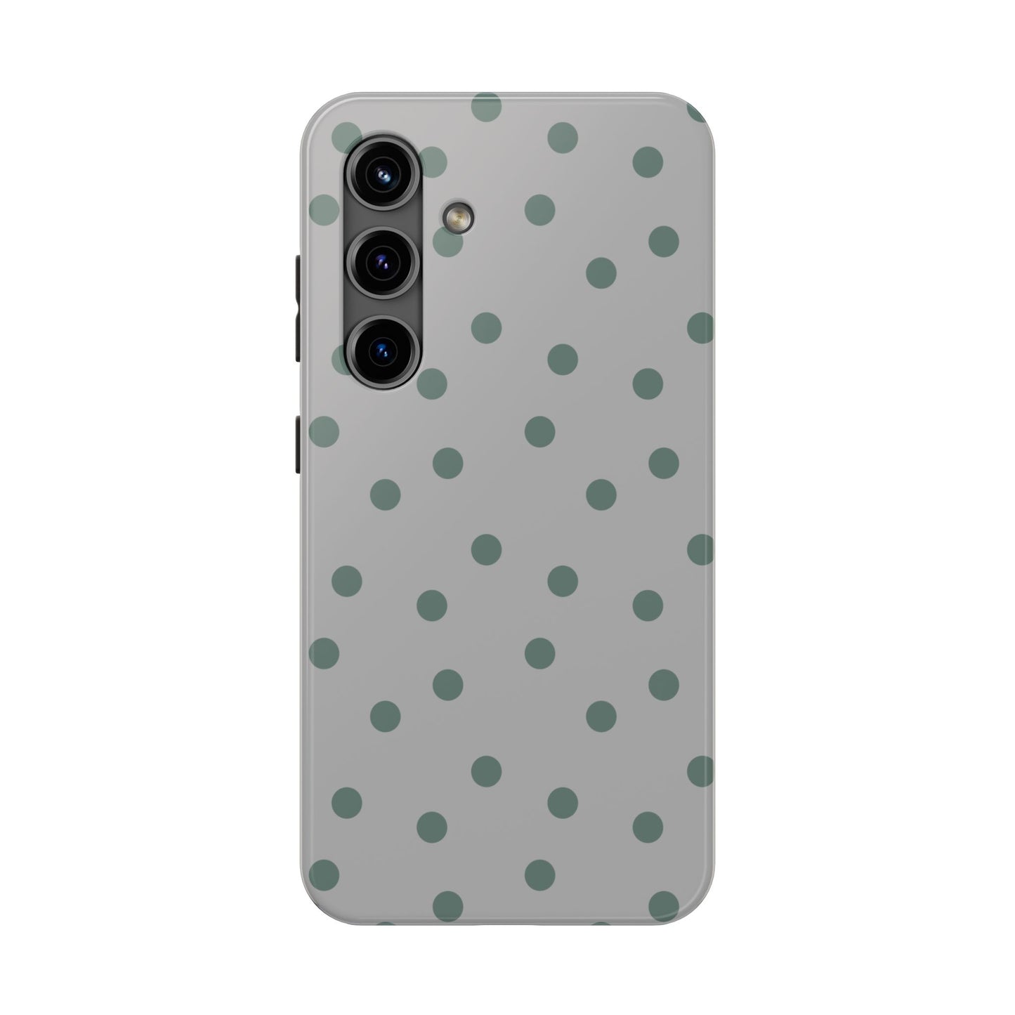 Gray & Green Polka Phone Case
