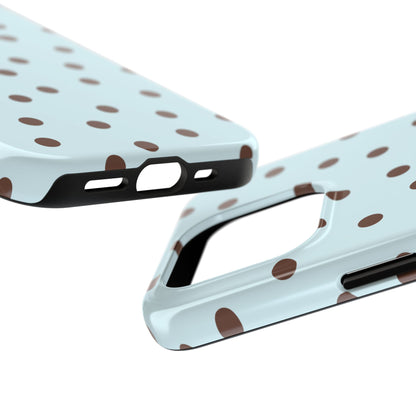 Blue & Brown Polka Phone Case