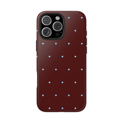 Burgundy & Blue Polka Phone Case