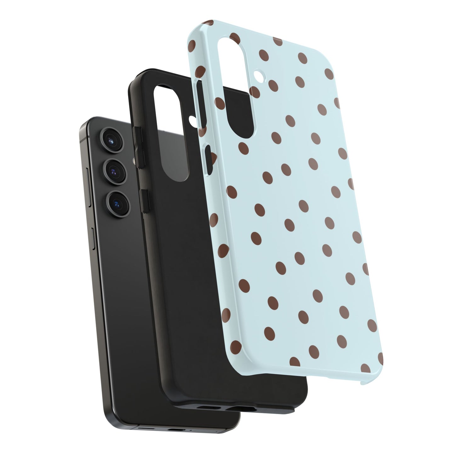 Blue & Brown Polka Phone Case