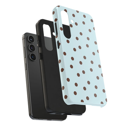 Blue & Brown Polka Phone Case