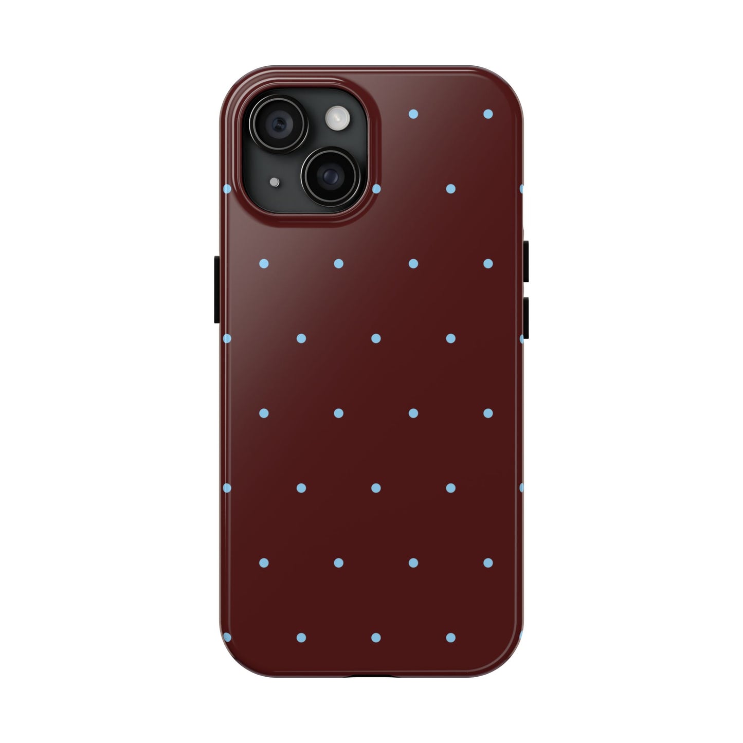 Burgundy & Blue Polka Phone Case