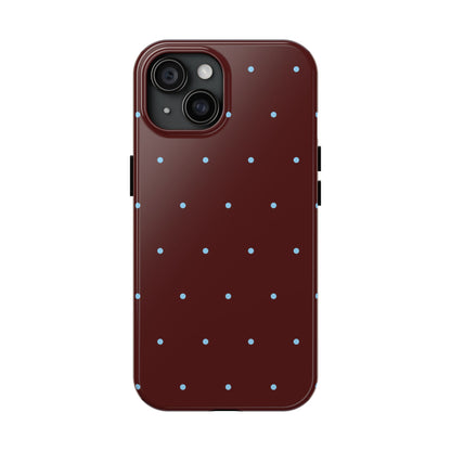 Burgundy & Blue Polka Phone Case