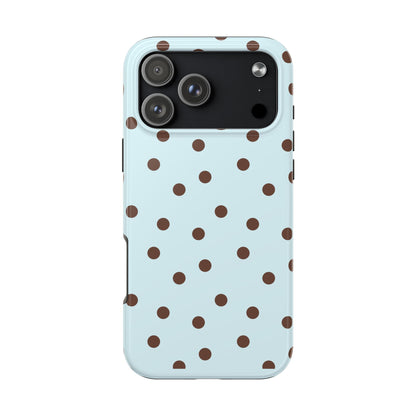 Blue & Brown Polka Phone Case
