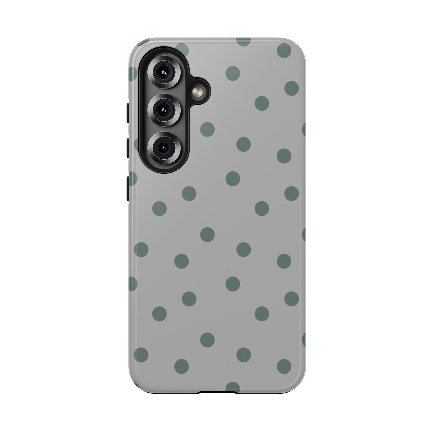 Gray & Green Polka Phone Case