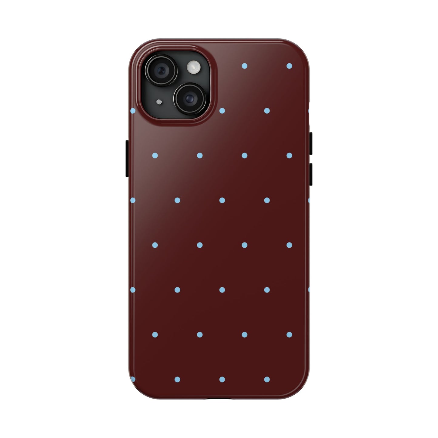 Burgundy & Blue Polka Phone Case