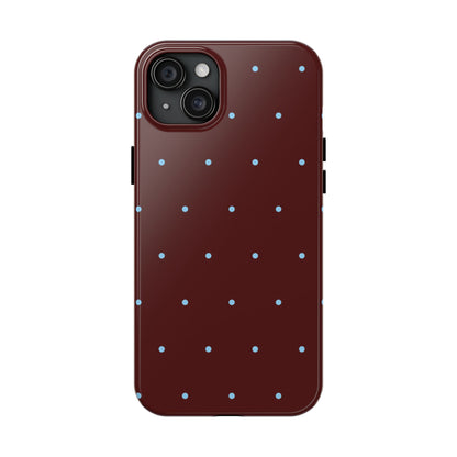 Burgundy & Blue Polka Phone Case