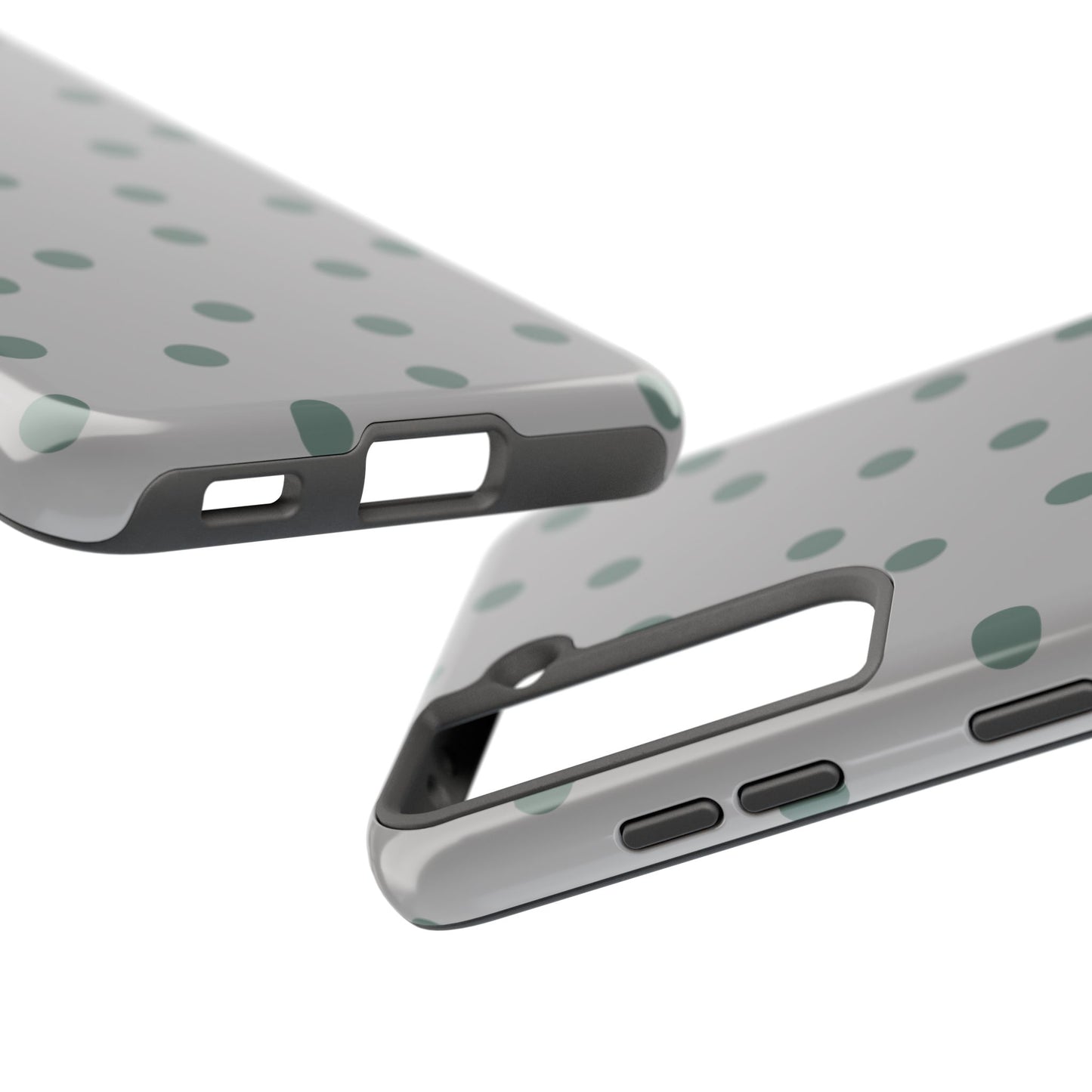 Gray & Green Polka Phone Case