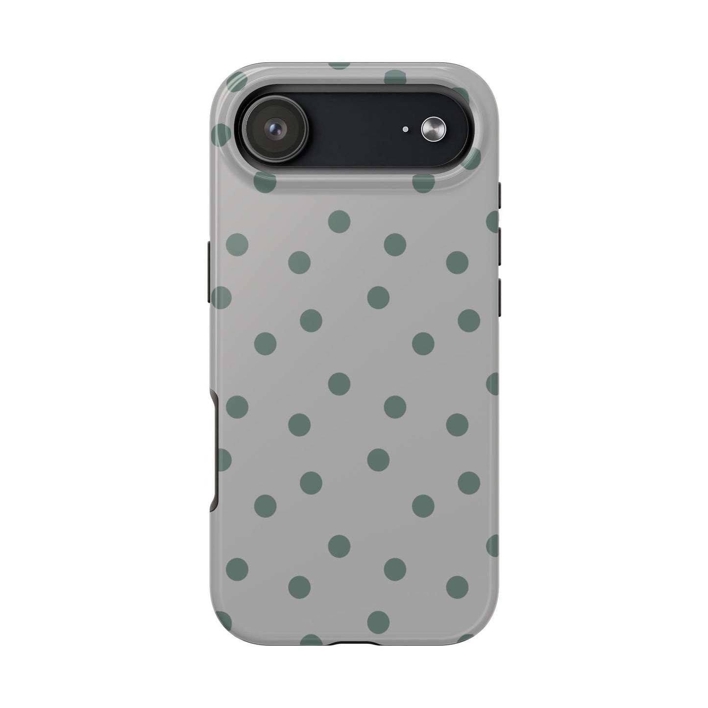 Gray & Green Polka Phone Case