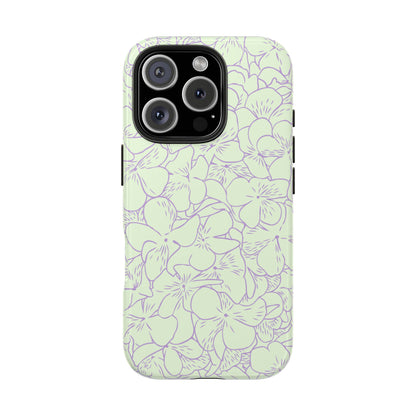 Green & Lavender Floral Phone Case