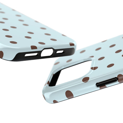Blue & Brown Polka Phone Case