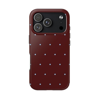 Burgundy & Blue Polka Phone Case