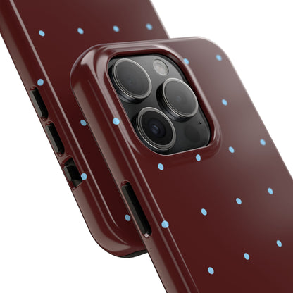 Burgundy & Blue Polka Phone Case