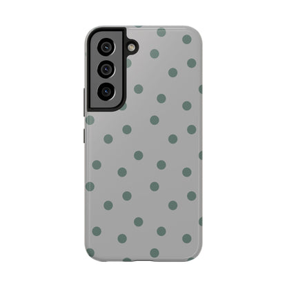 Gray & Green Polka Phone Case