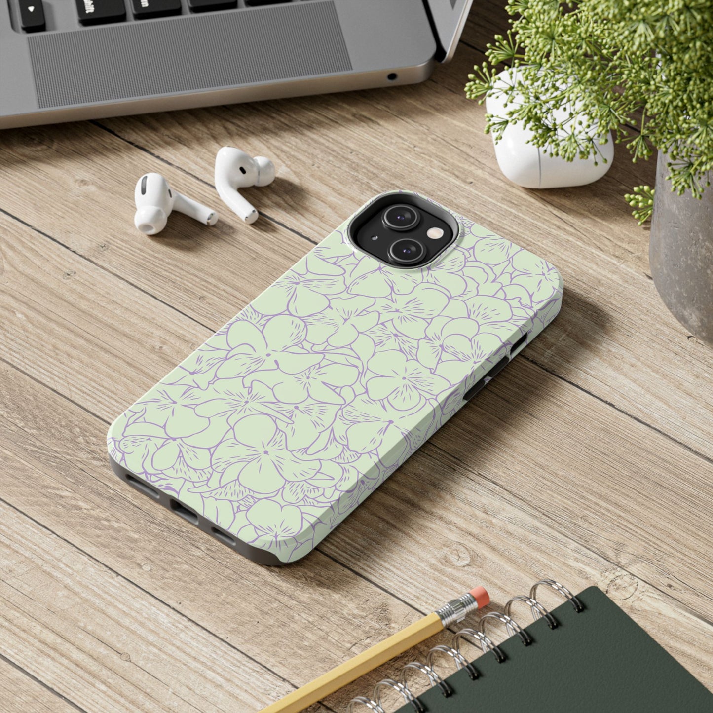 Green & Lavender Floral Phone Case
