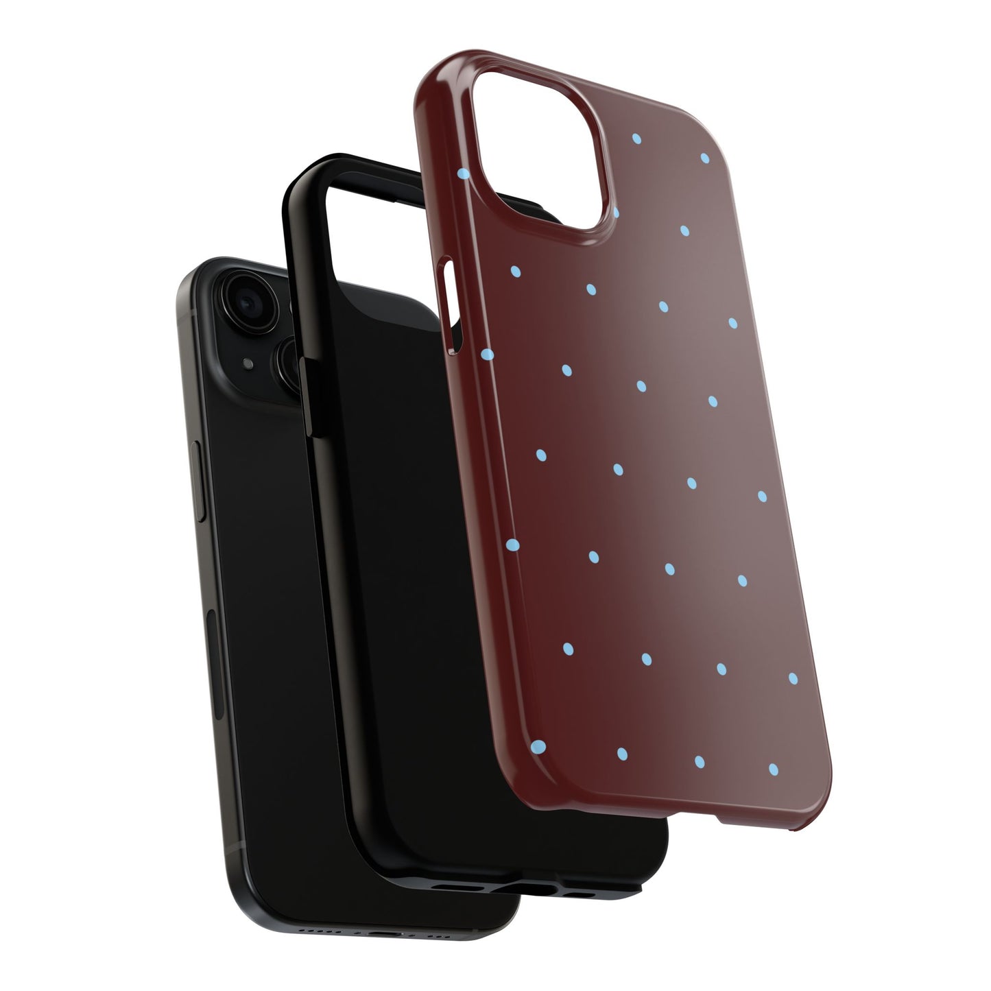 Burgundy & Blue Polka Phone Case