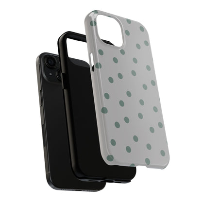 Gray & Green Polka Phone Case
