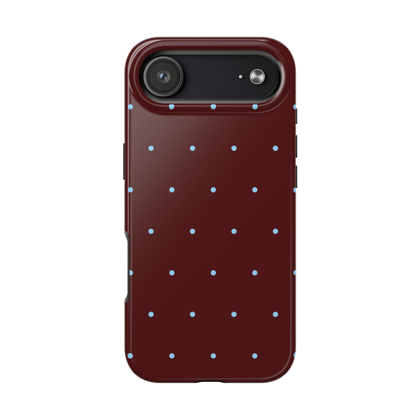 Burgundy & Blue Polka Phone Case