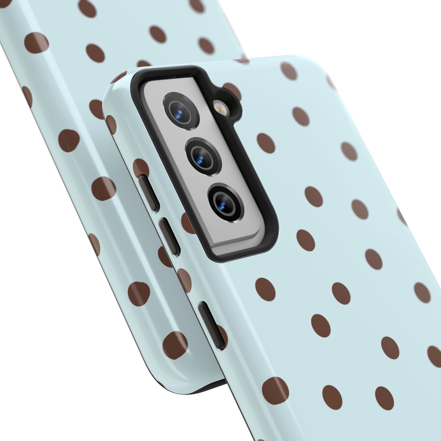 Blue & Brown Polka Phone Case